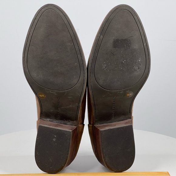 Lucky Brand Booties Brown Suede Ankle Boots Boho Western Leather Festival 9 - Picture 12 of 15
